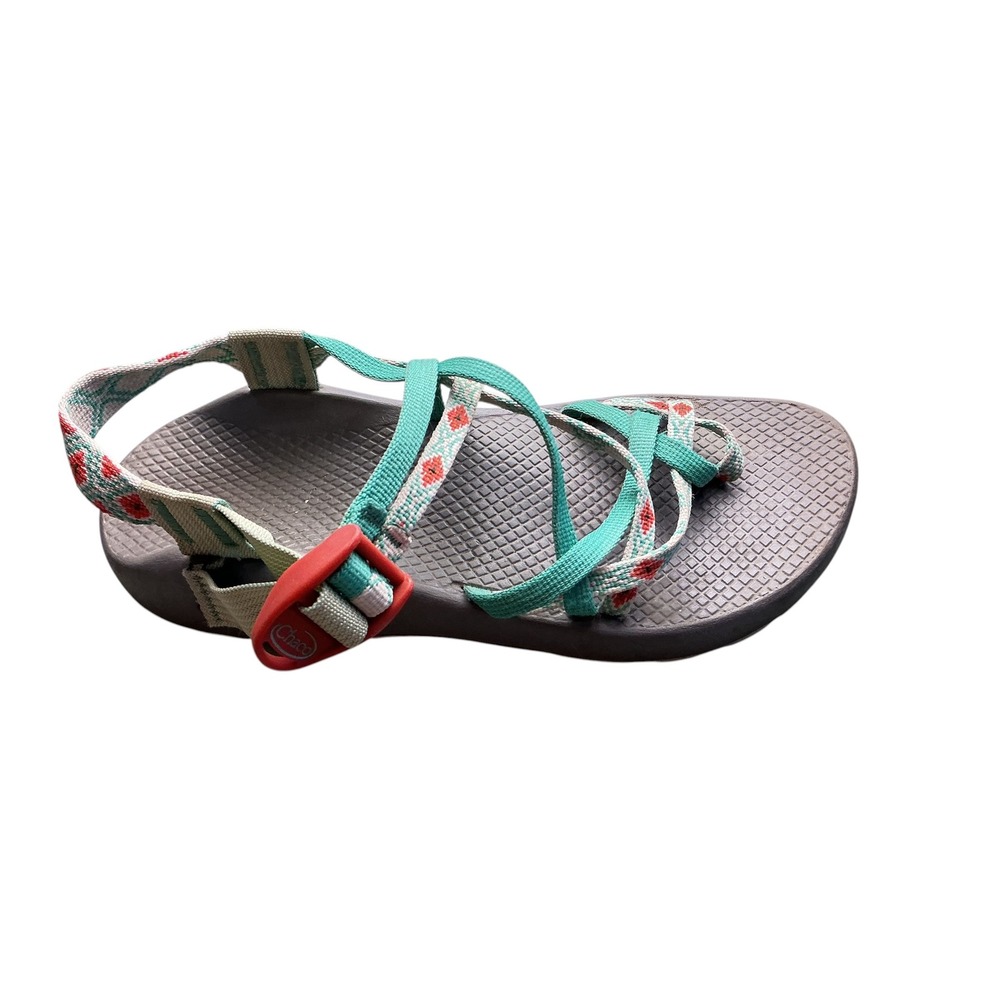 Chaco Z/Cloud 2 Women 8 Teal Grey Strappy Toe Loop Hiking Sandals J107162